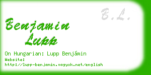 benjamin lupp business card